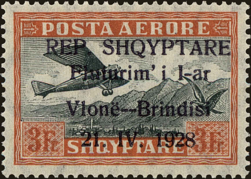 Front view of Albania C21 collectors stamp