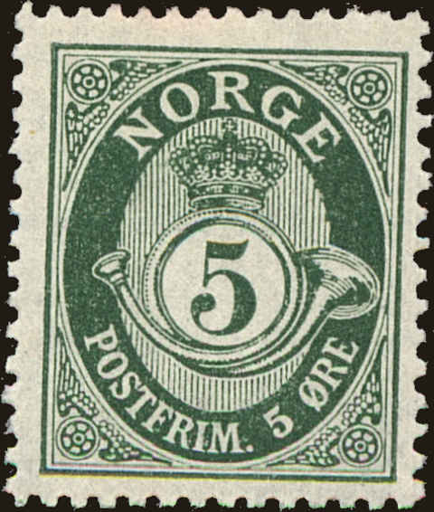 Front view of Norway 77 collectors stamp