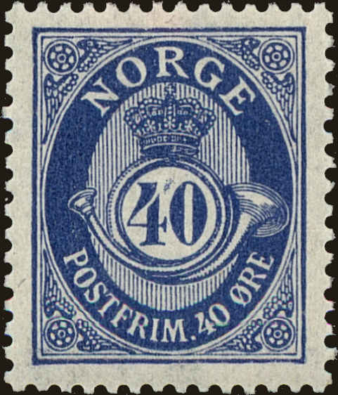 Front view of Norway 93 collectors stamp