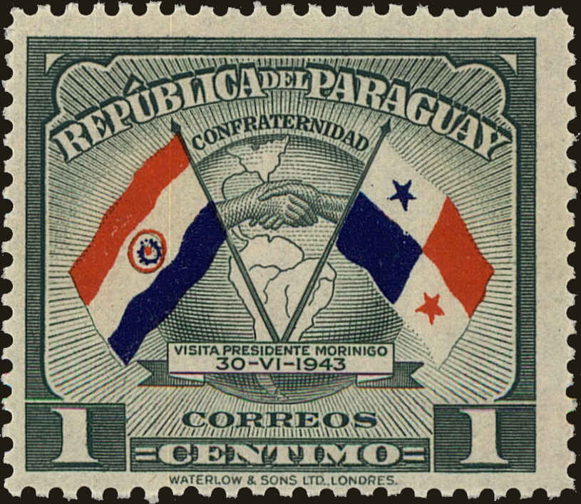 Front view of Paraguay 415 collectors stamp