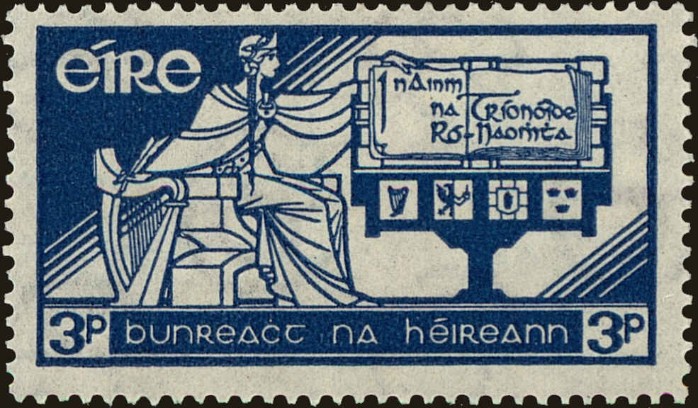 Front view of Ireland 100 collectors stamp