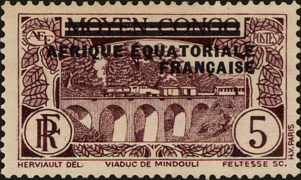 Front view of French Equatorial Africa 14 collectors stamp