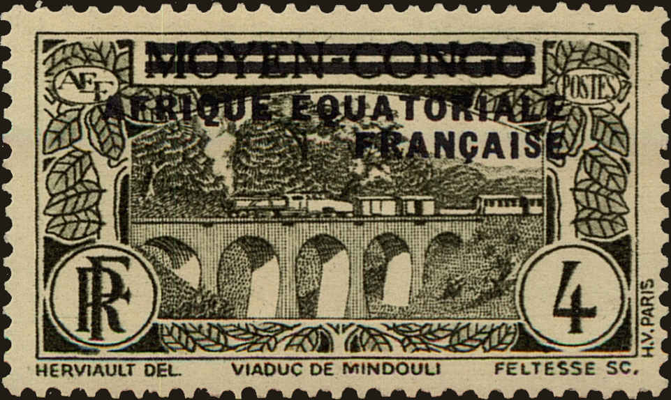 Front view of French Equatorial Africa 13 collectors stamp
