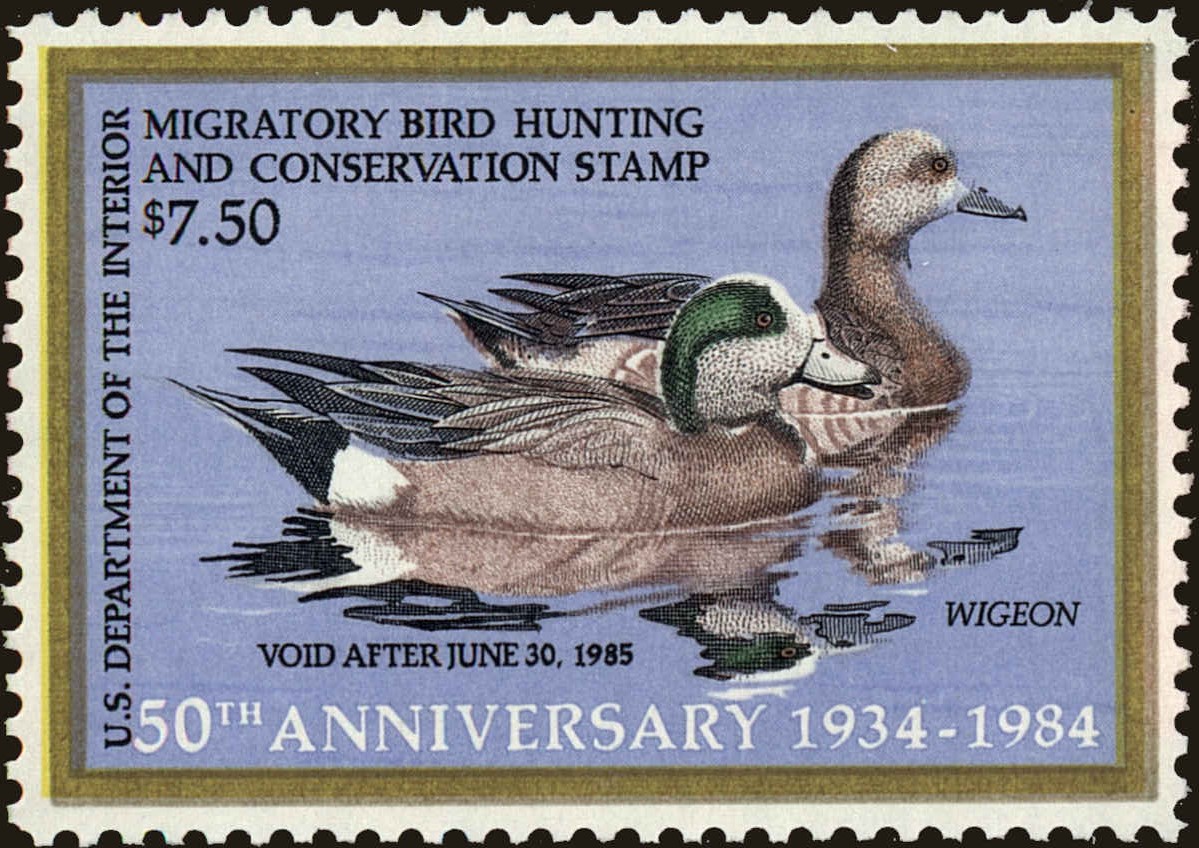 Front view of United States RW51 collectors stamp