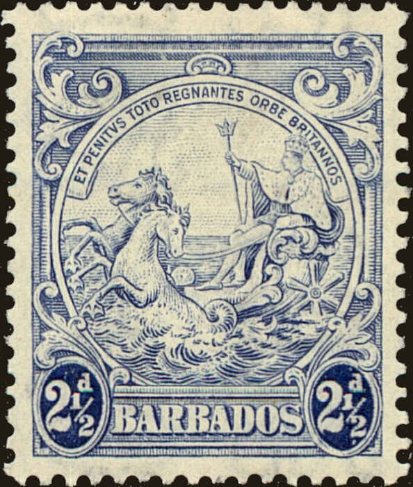 Front view of Barbados 196 collectors stamp