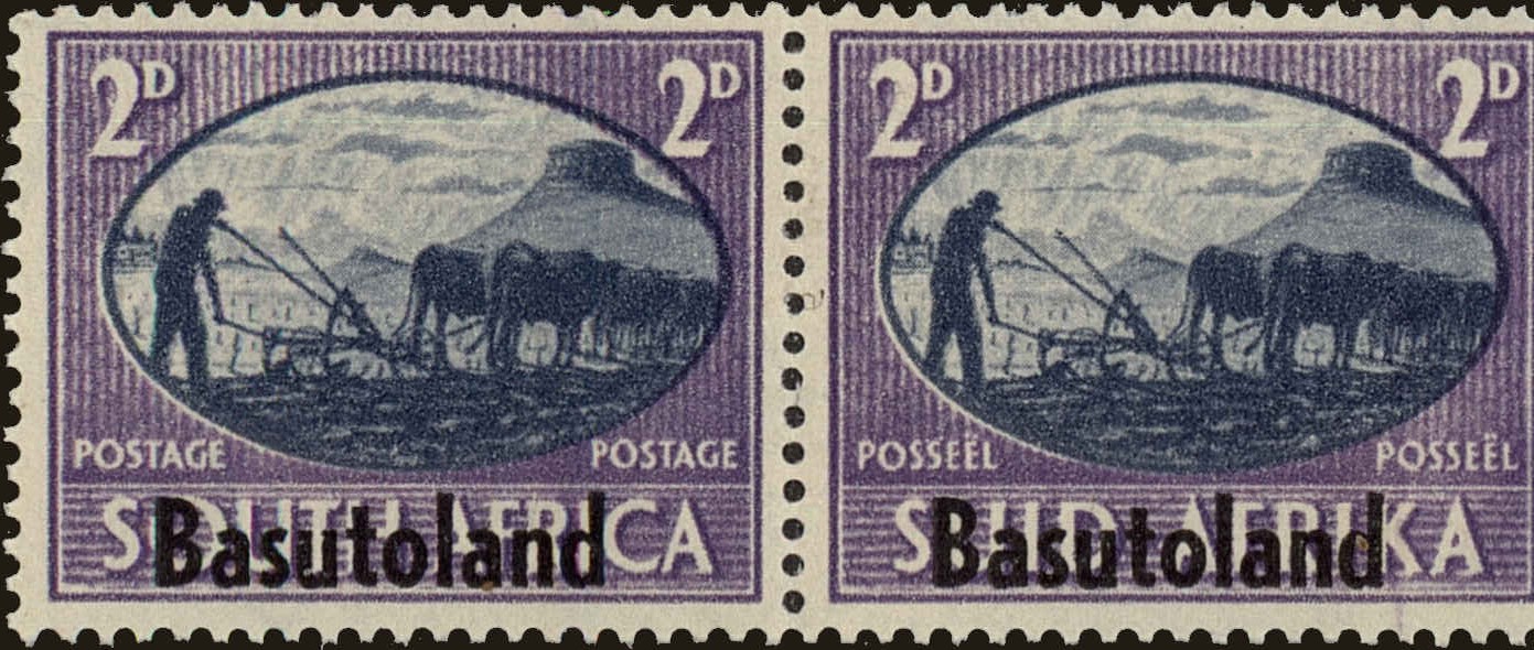 Front view of Basutoland 30 collectors stamp