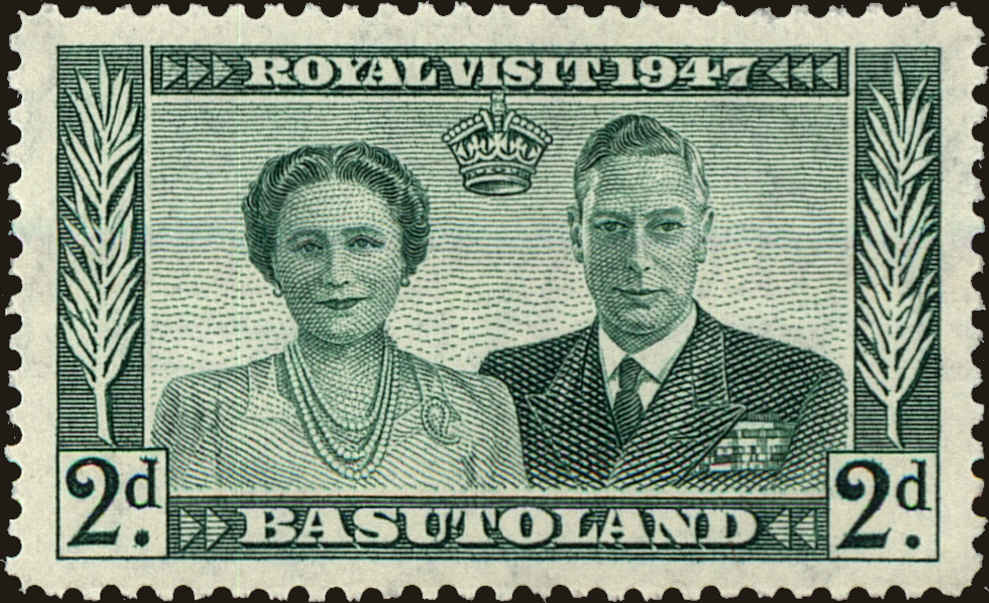 Front view of Basutoland 36 collectors stamp