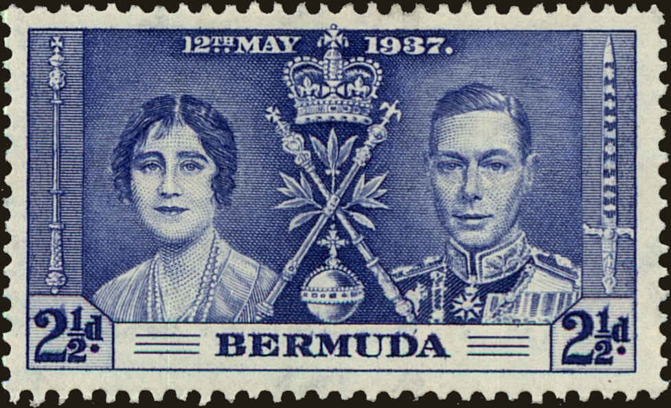 Front view of Bermuda 117 collectors stamp