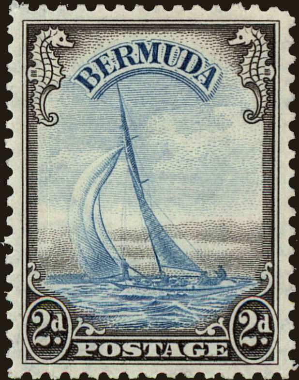 Front view of Bermuda 109 collectors stamp