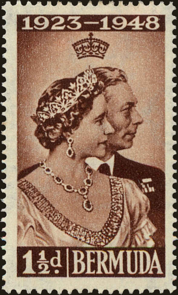 Front view of Bermuda 133 collectors stamp