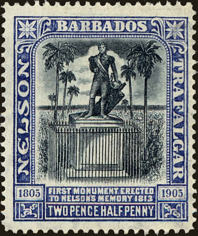 Front view of Barbados 112 collectors stamp