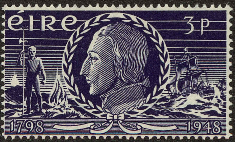 Front view of Ireland 136 collectors stamp