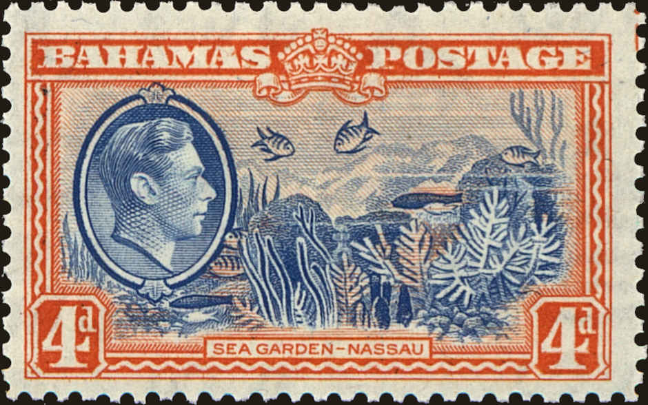 Front view of Bahamas 106 collectors stamp