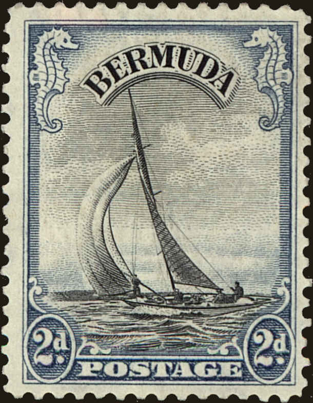 Front view of Bermuda 108 collectors stamp