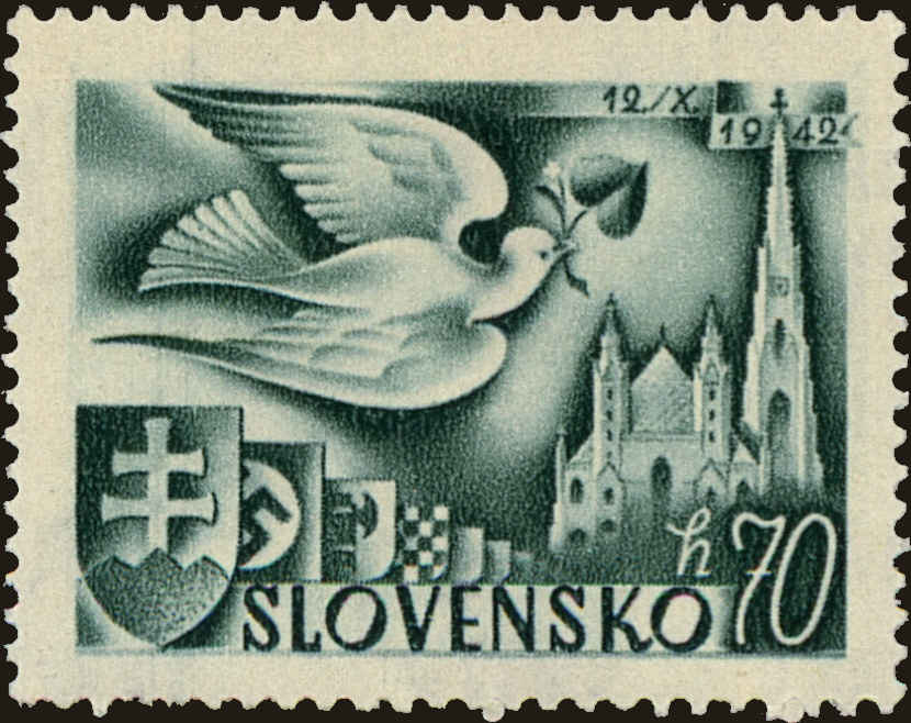 Front view of Slovakia 74 collectors stamp
