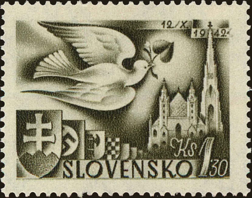 Front view of Slovakia 75 collectors stamp
