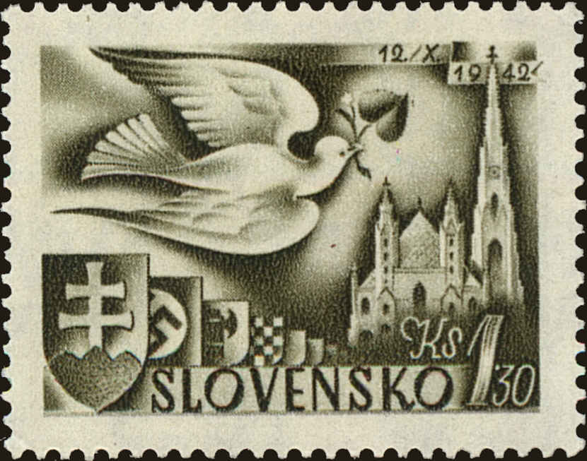 Front view of Slovakia 75 collectors stamp