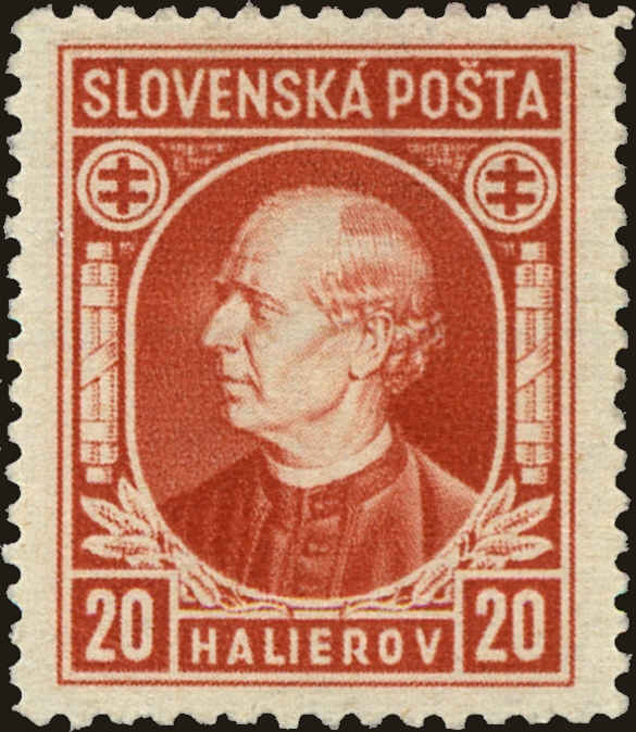 Front view of Slovakia 28 collectors stamp