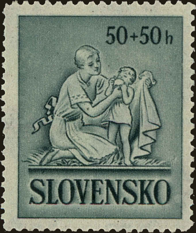 Front view of Slovakia B5 collectors stamp