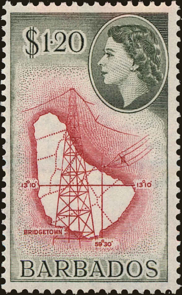 Front view of Barbados 246 collectors stamp