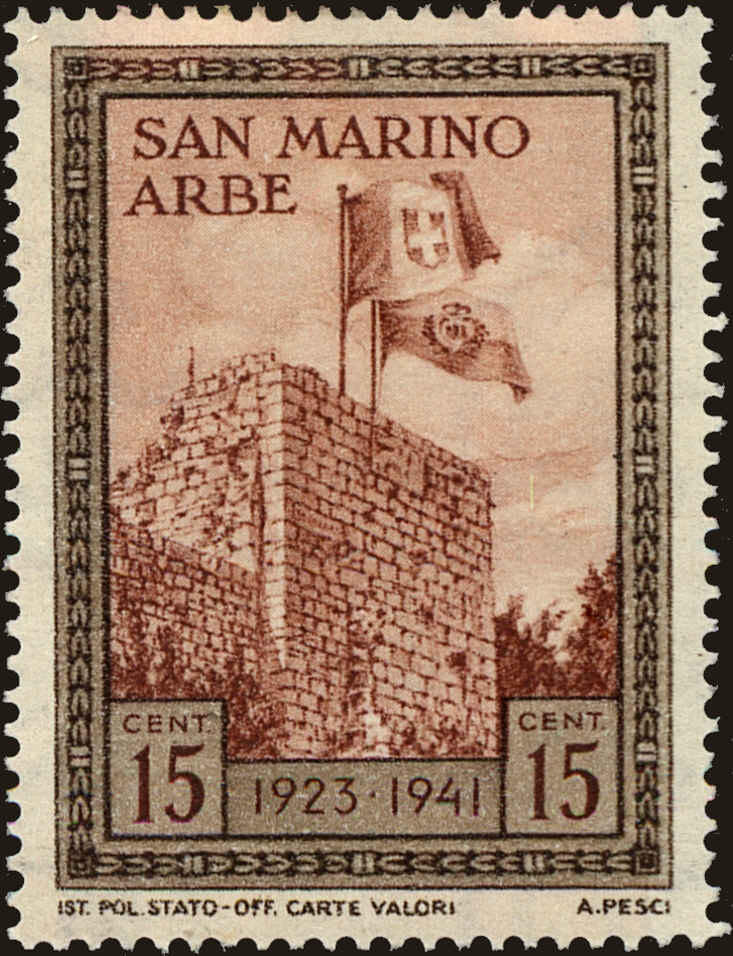 Front view of San Marino 190 collectors stamp