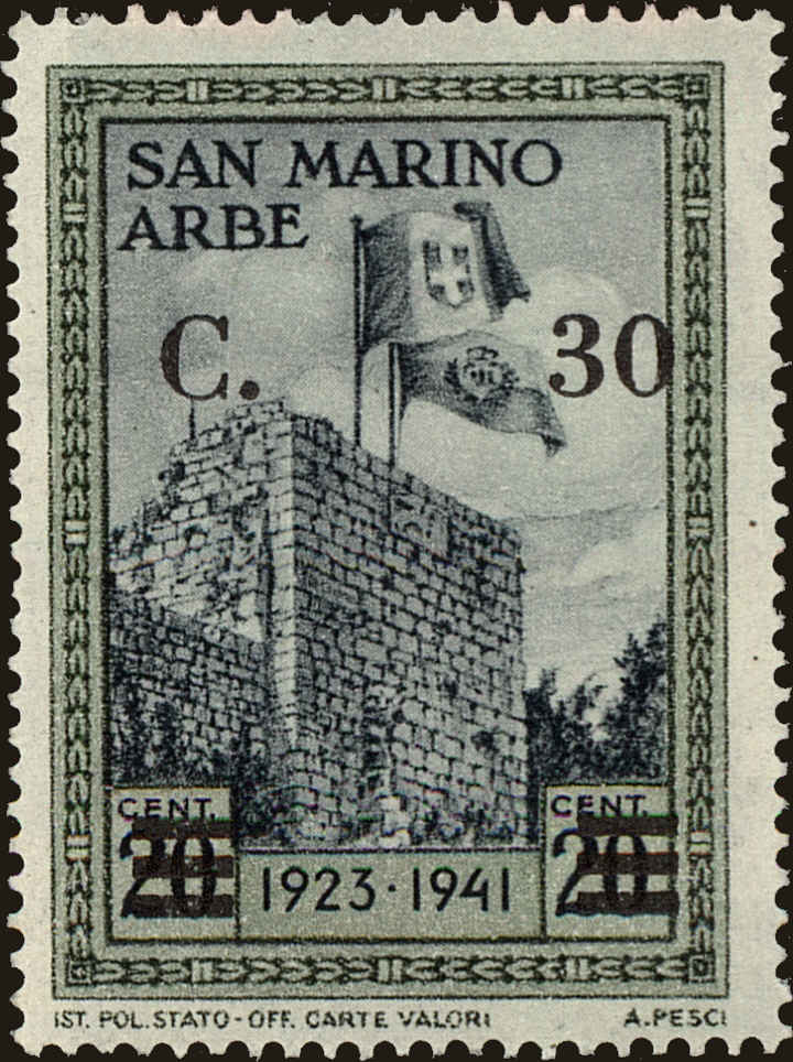 Front view of San Marino 201 collectors stamp