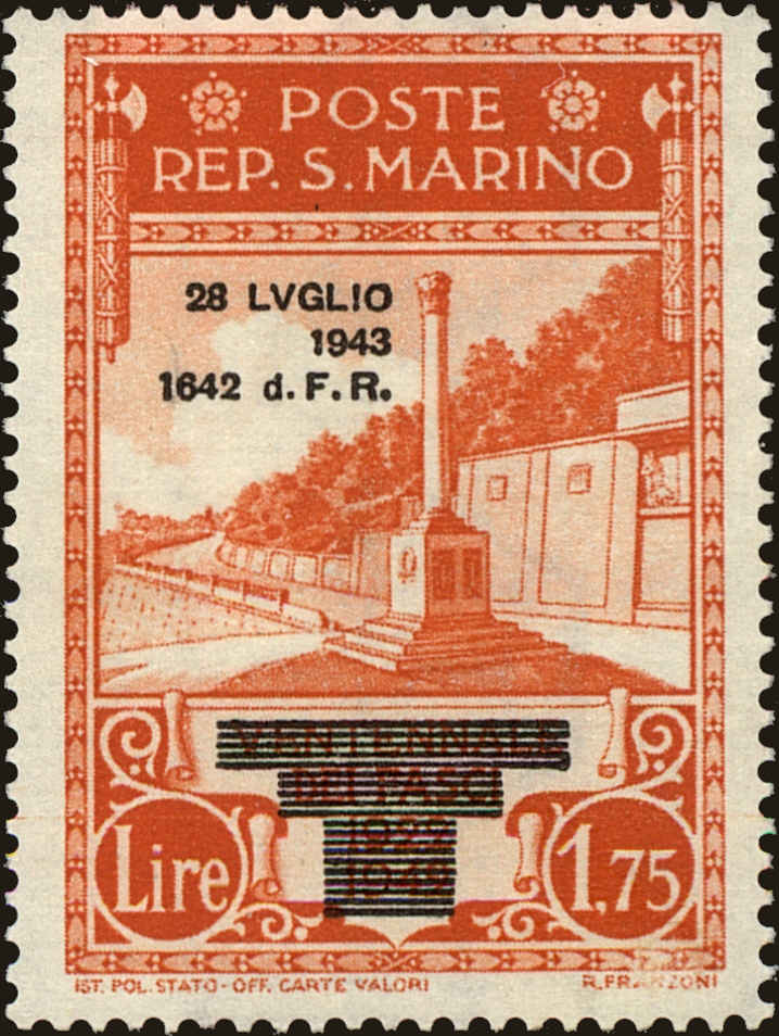 Front view of San Marino 223 collectors stamp
