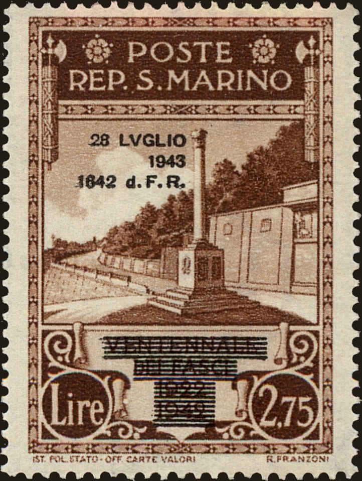 Front view of San Marino 224 collectors stamp