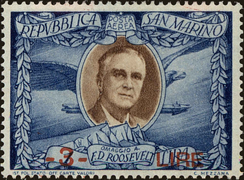 Front view of San Marino C51I collectors stamp