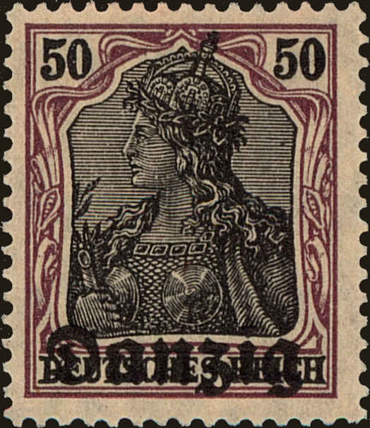 Front view of Danzig 7 collectors stamp