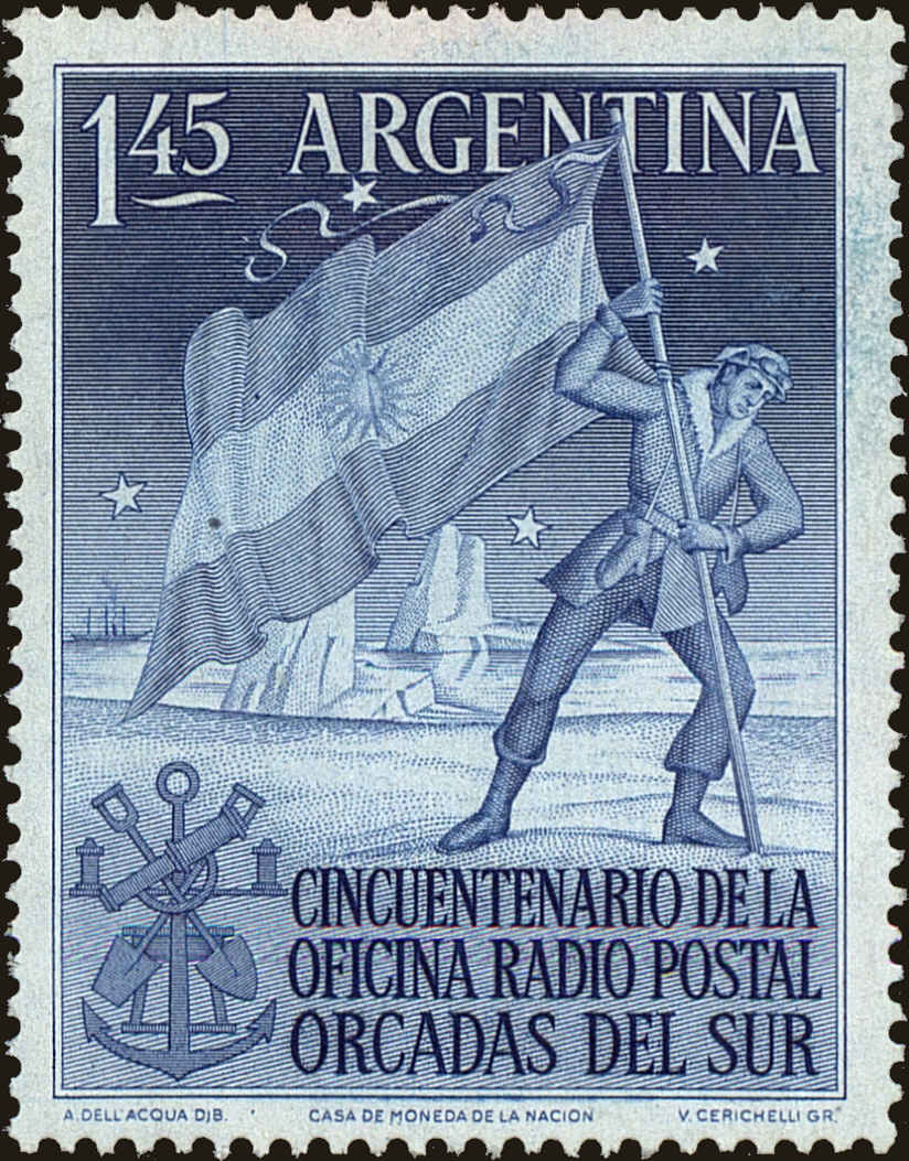 Front view of Argentina 621 collectors stamp