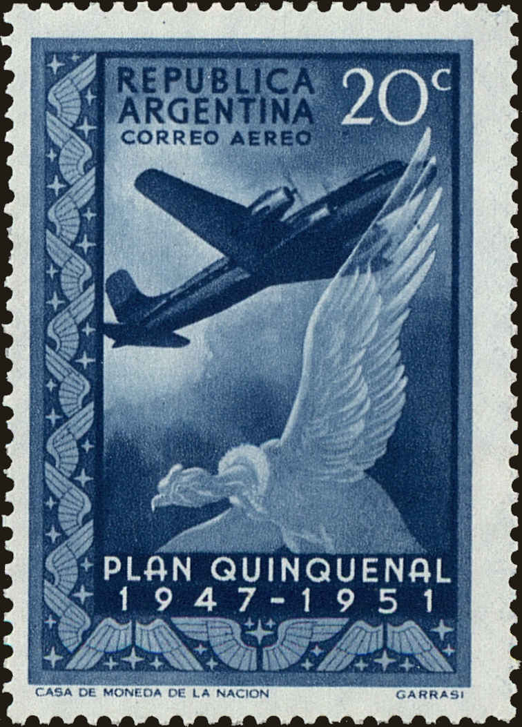 Front view of Argentina C60 collectors stamp