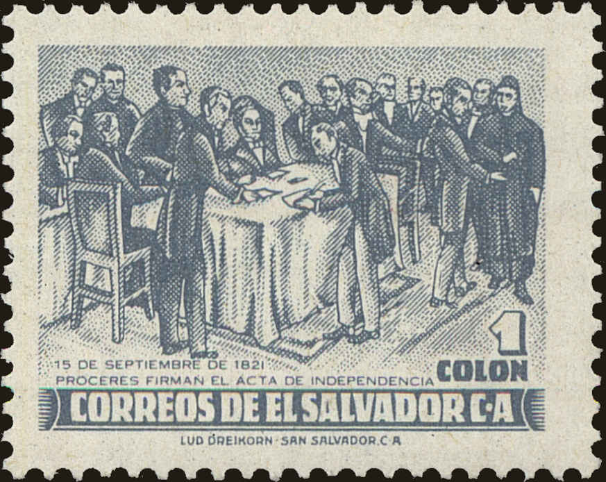 Front view of Salvador, El 643 collectors stamp