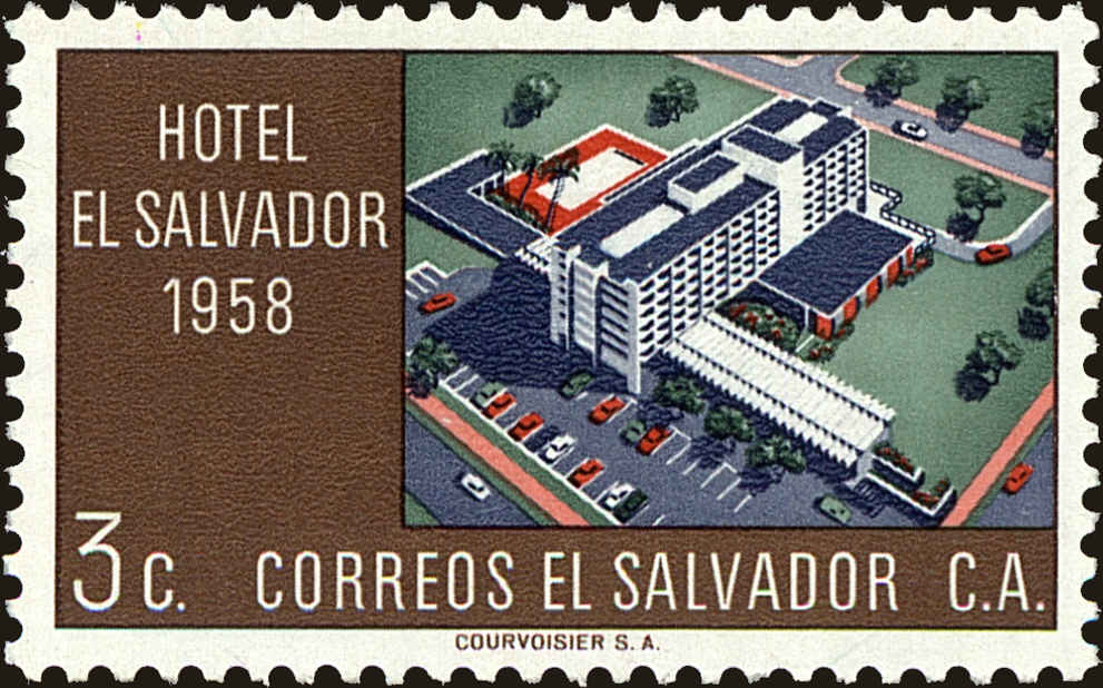 Front view of Salvador, El 697 collectors stamp