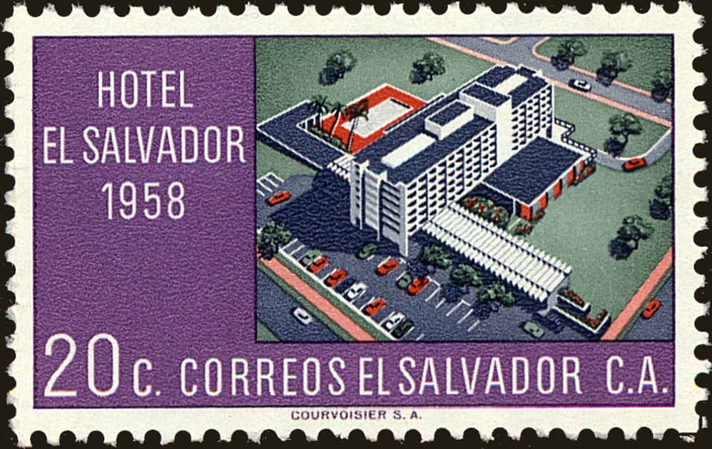 Front view of Salvador, El 702 collectors stamp