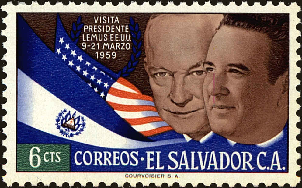 Front view of Salvador, El 704 collectors stamp