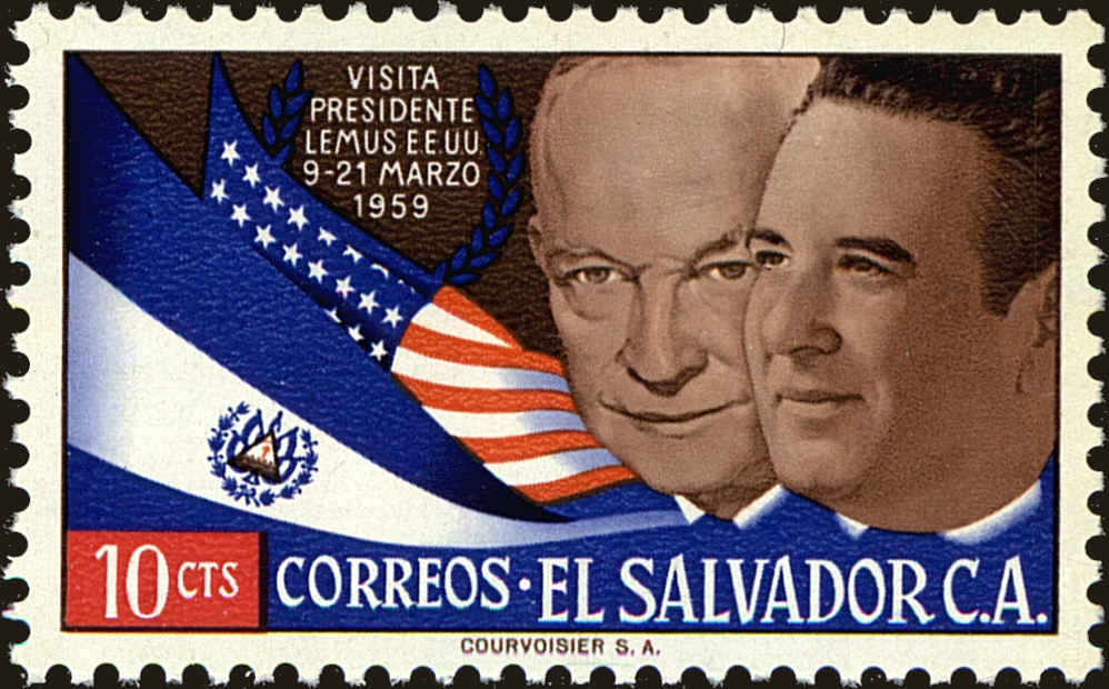 Front view of Salvador, El 705 collectors stamp
