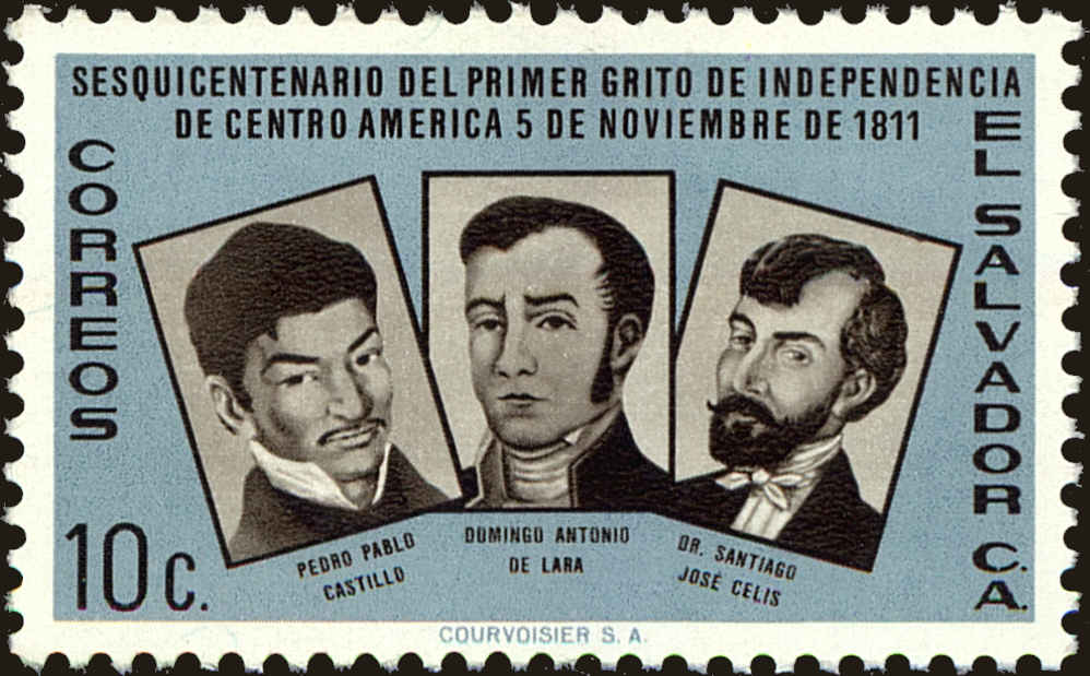 Front view of Salvador, El 723 collectors stamp