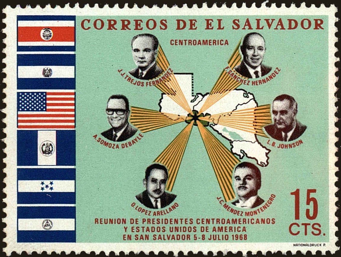 Front view of Salvador, El 790 collectors stamp