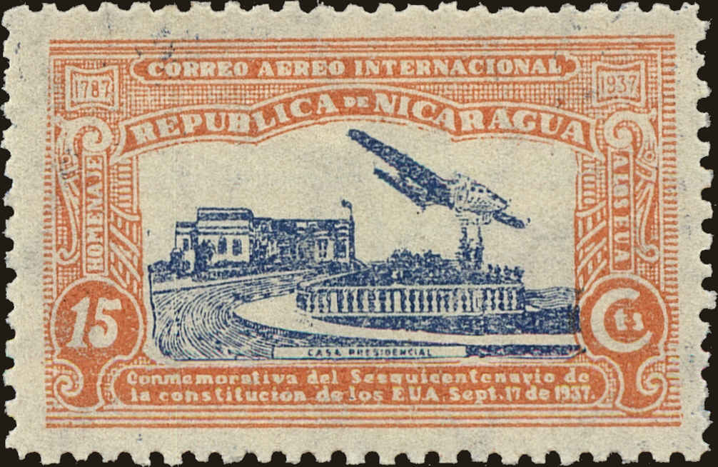 Front view of Nicaragua C204 collectors stamp