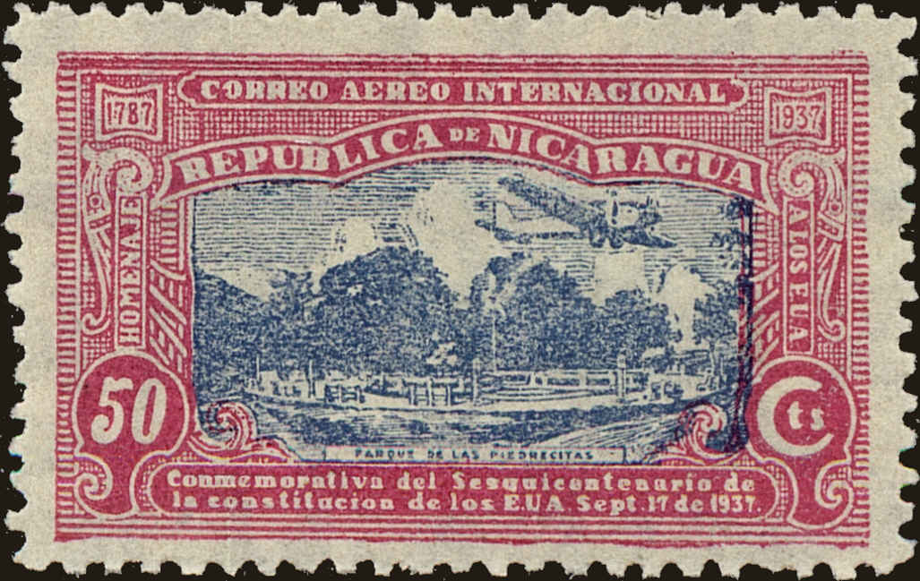 Front view of Nicaragua C211 collectors stamp