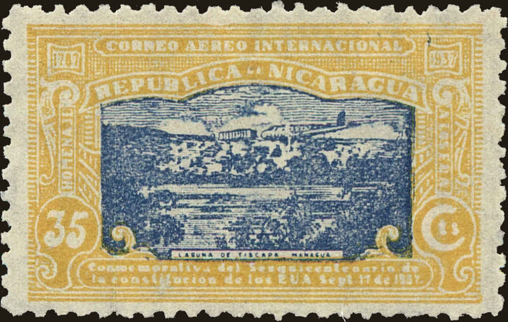 Front view of Nicaragua C208 collectors stamp
