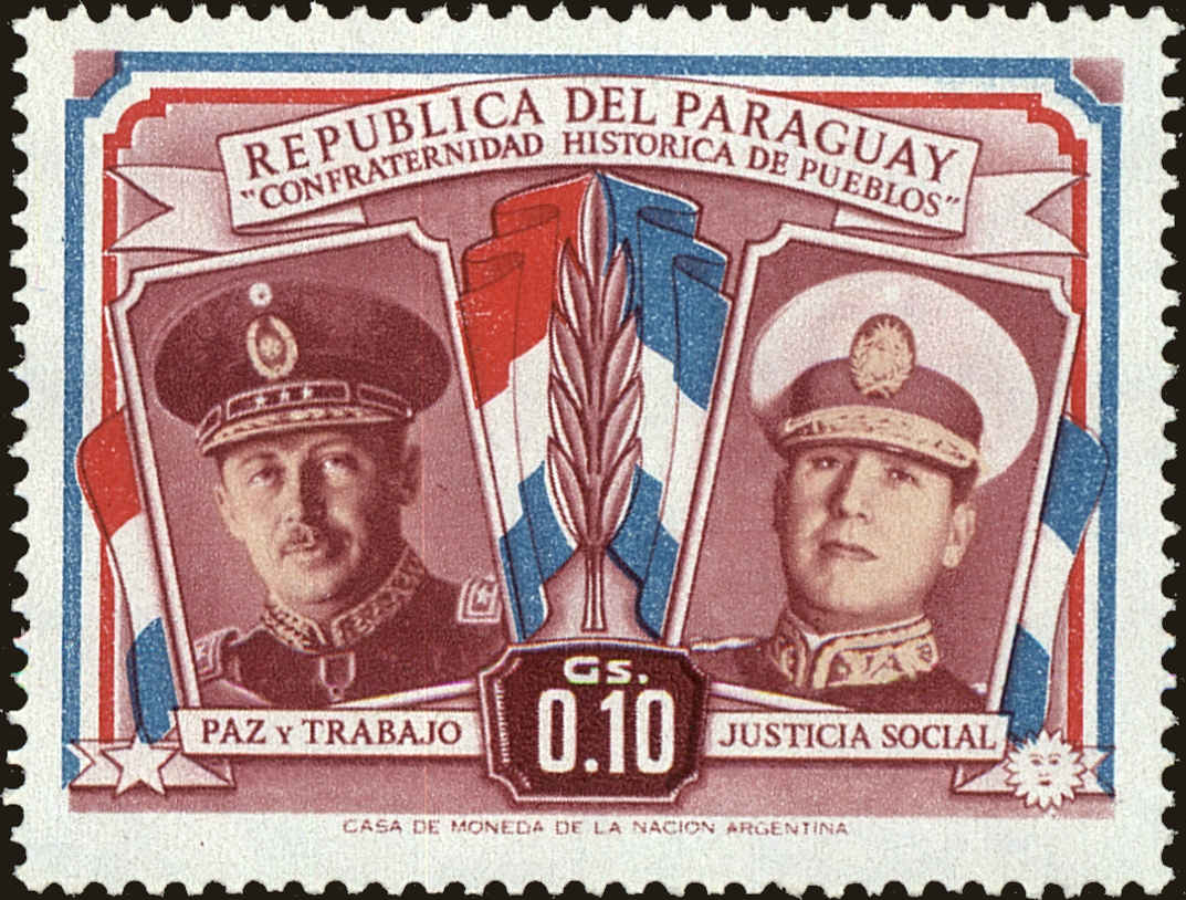 Front view of Paraguay 487 collectors stamp