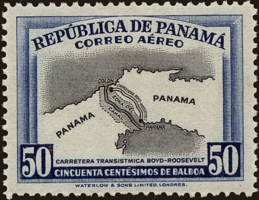 Front view of Panama C103 collectors stamp