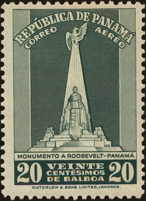 Front view of Panama C102 collectors stamp