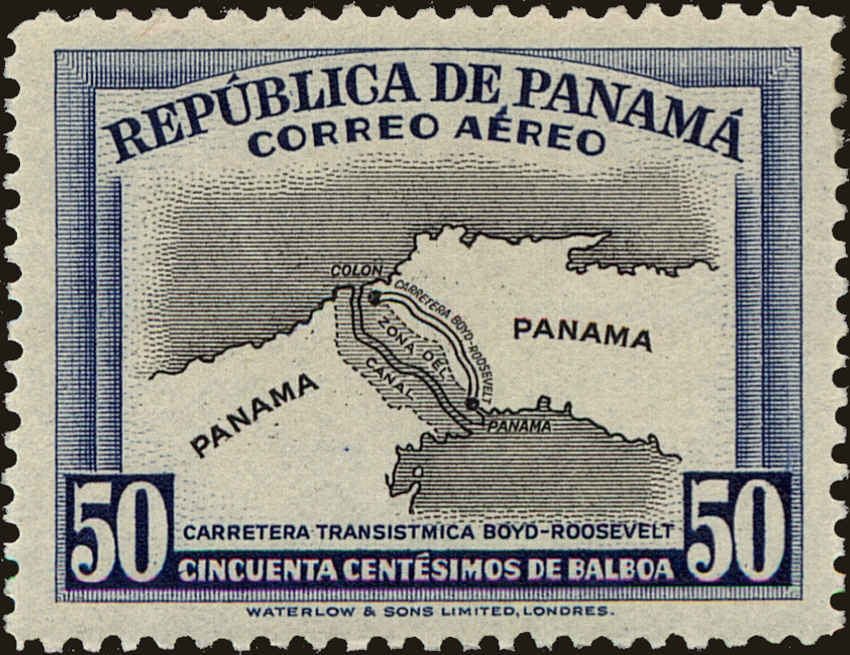 Front view of Panama C103 collectors stamp