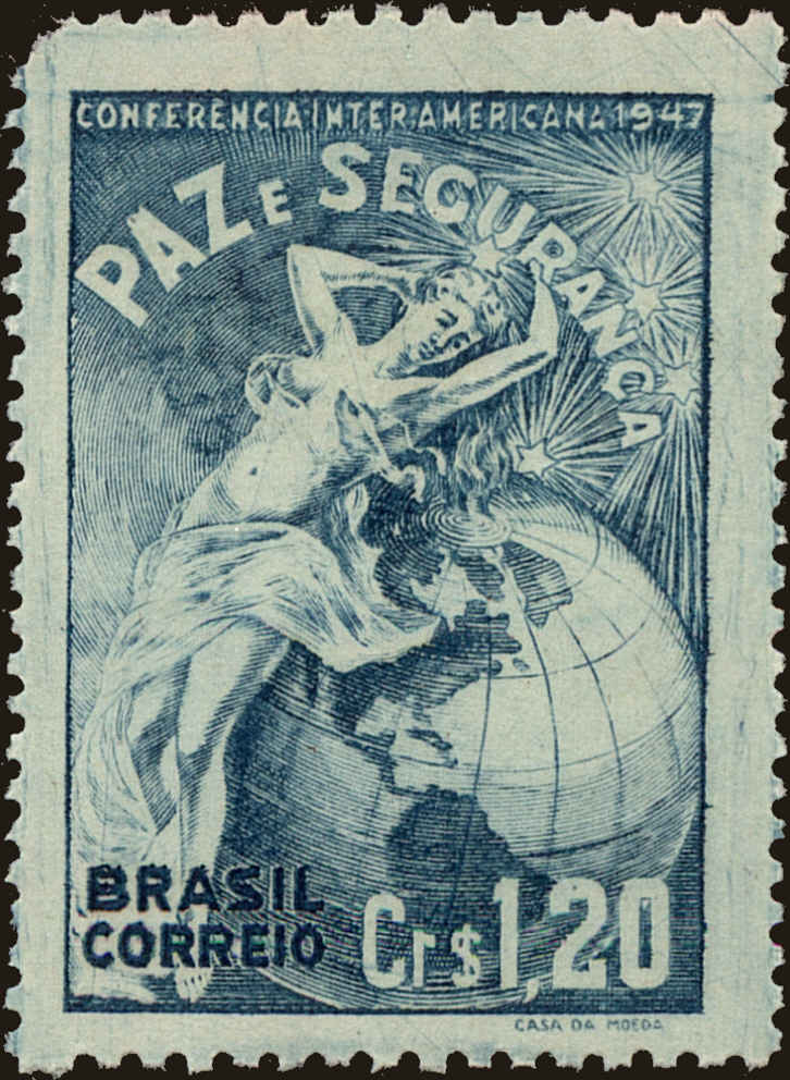 Front view of Brazil 672 collectors stamp