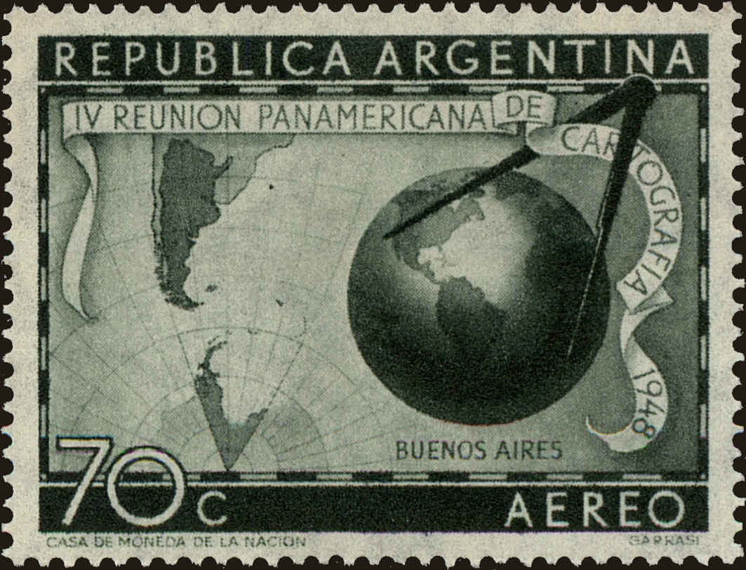 Front view of Argentina C56 collectors stamp