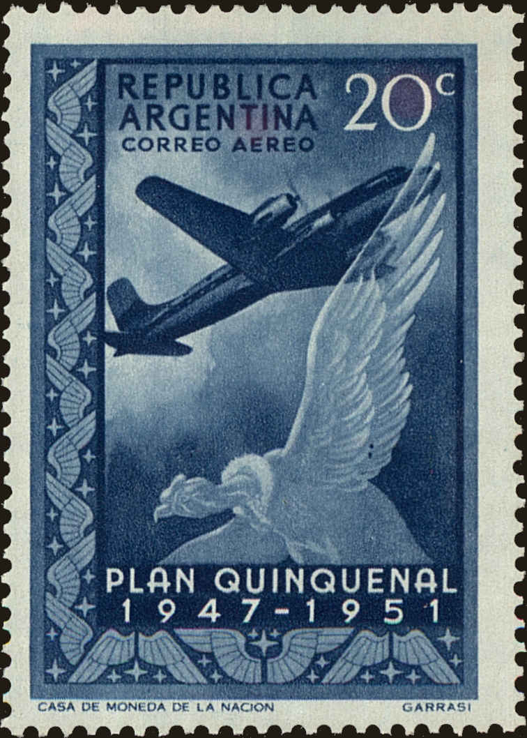 Front view of Argentina C60 collectors stamp