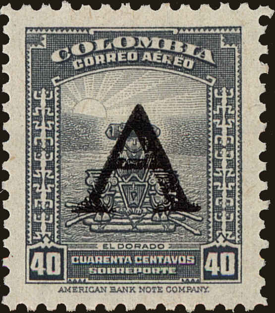 Front view of Colombia C191 collectors stamp